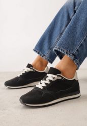 Czarne Sneakersy Casualowe z Imitacji Zamszu z Podeszwą z Bieżnikiem Alevtina. Czarne buty sportowe lifestyle Born2be, bez wzorów, z dzianiny, casualowe, bez zapięcia. Za 119.99 zł.
