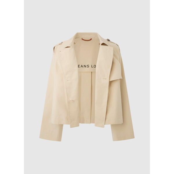 Kurtka damska Pepe Jeans Sheila. Brązowe kurtki Pepe Jeans, bez wzorów, z jeansu, bez kaptura. W wyprzedaży za 482.00 zł.