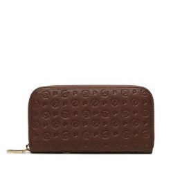 Duży Portfel Damski Pollini. Brązowe portfele Pollini, bez wzorów. Za 449.99 zł.