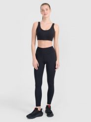 4F Legginsy treningowe damskie - czarne XXL. Czarne legginsy 4f, bez wzorów, z dzianiny, sportowe. Za 119.99 zł.