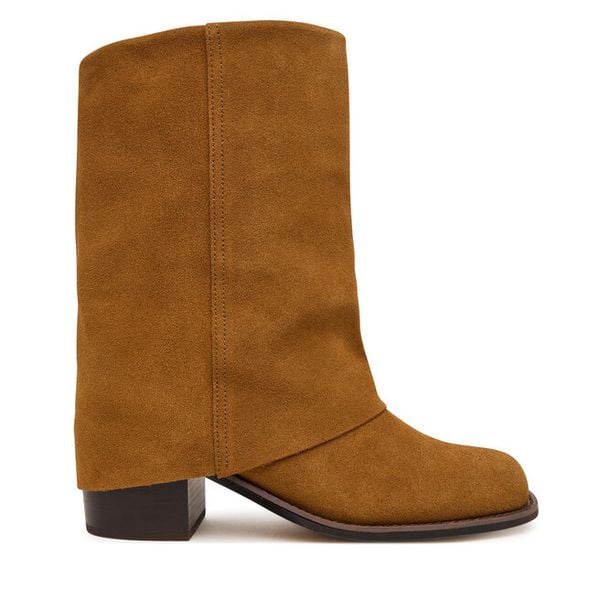Botki Aldo. Brązowe botki Aldo, bez wzorów, bez obcasa, na słupku, bez zapięcia. Za 679.99 zł.