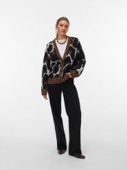 Vero Moda Kardigan w kolorze brązowo-kremowo-czarnym rozmiar: S. Brązowe swetry Vero Moda, s, bez wzorów, ze splotem, bez ramiączek. Za 144.95 zł.