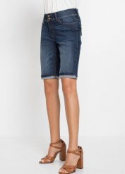 Bermudy dżinsowe. Niebieskie jeansy bonprix, na lato, bez wzorów, z jeansu. Za 109.99 zł.