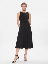 DKNY Sukienka koktajlowa DD3KP365 Czarny Regular Fit. Czarne sukienki DKNY, bez wzorów, z syntetyku, wizytowe, bez kołnierzyka, bez ramiączek. Za 709.99 zł.