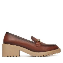 Półbuty Lasocki. Brązowe półbuty wsuwane Lasocki, bez wzorów, bez obcasa, na obcasie. Za 239.99 zł.