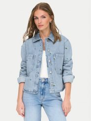 ONLY Koszula jeansowa Cassie 15349520 Niebieski Oversize. Niebieskie koszule ONLY, s, bez wzorów, z bawełny, bez kołnierzyka, bez ramiączek. Za 259.99 zł.