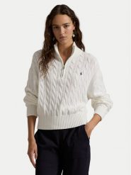 Polo Ralph Lauren Sweter 211963467 Biały Relaxed Fit. Białe swetry Polo Ralph Lauren, s, bez wzorów, z bawełny, bez ramiączek. Za 989.99 zł.