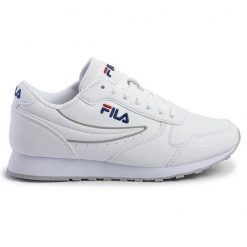 Buty Fila Orbit Low 1010308.1FG białe. Białe buty treningowe bez wzorów, z materiału, bez zapięcia. W wyprzedaży za 303.05 zł.