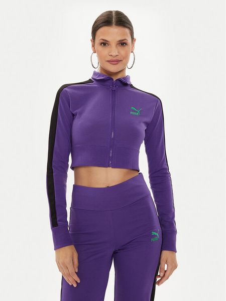 Puma Bluza DUA LIPA 536628 Fioletowy Slim Fit. Fioletowe bluzy Puma, m, bez wzorów, z syntetyku, bez ramiączek, bez kaptura. Za 249.99 zł.