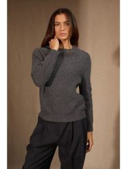 Perfect Cashmere Kaszmirowy sweter "Oceane" w kolorze antracytowym rozmiar: XL. Czarne swetry Perfect Cashmere, xl, bez wzorów, z kaszmiru, bez ramiączek. Za 478.99 zł.