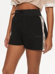 Guess Szorty sportowe Britney V3GD13 KB3P2 Czarny Loose Fit. Czarne szorty sportowe Guess, z aplikacjami, z bawełny. Za 229.99 zł.