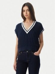 Tommy Jeans Sweter DW0DW22927 Granatowy Regular Fit. Niebieskie swetry Tommy Jeans, s, bez wzorów, z bawełny, bez ramiączek. Za 409.99 zł.