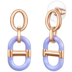 Lulu & Jane Kolczyki Stop metali Różowy złoty 1 ct Damski. Czerwone kolczyki Lulu & Jane, pozłacane. Za 109.99 zł.