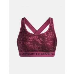 Biustonosz Sportowy Damski Under Armour Top Mid Crossback. Czerwone biustonosze sportowe Under Armour, bez wzorów, na fitness i siłownię. Za 159.99 zł.
