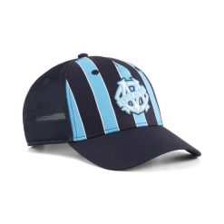 Czapka typu trucker Olympique Marsylia KING PUMA. Niebieskie czapki z daszkiem Puma, na jesień, bez wzorów, klasyczne. Za 129.00 zł.