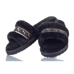 Klapki Damskie Puma Fluff Remix. Czerwone klapki Puma, bez wzorów, eleganckie, bez obcasa, bez zapięcia. Za 87.10 zł.