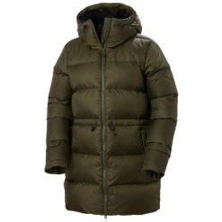 Parka dla kobiet Helly Hansen Essence. Zielone płaszcze Helly Hansen, bez wzorów, z puchu, bez kaptura. Za 1,039.35 zł.