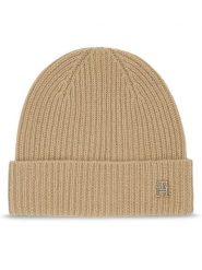 Tommy Hilfiger Czapka Cashmere Chic Beanie AW0AW15321 Beżowy. Brązowe czapki zimowe Tommy Hilfiger, bez wzorów, z materiału. Za 379.99 zł.