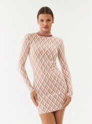 Elisabetta Franchi Sukienka dzianinowa AM-98B-36E2-V340 Kolorowy Slim Fit. Sukienki Elisabetta Franchi, bez wzorów, z dzianiny, bez kołnierzyka, bez ramiączek. Za 719.99 zł.