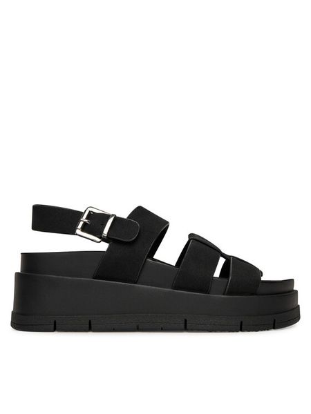 DeeZee Sandały 62273-3 Czarny. Czarne sandały DeeZee, bez wzorów, ze skóry, bez obcasa, na płaskiej podeszwie, bez zapięcia. Za 159.99 zł.