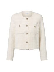 Marie Lund Krótka marynarka damska Kobiety biały wypukły wzór tkaniny, 42. Białe marynarki i żakiety Marie Lund, bez wzorów, z tkaniny, eleganckie, bez ramiączek. Za 299.95 zł.