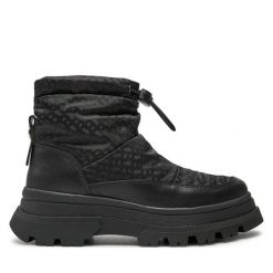 Botki BOSS. Czarne botki Boss, bez wzorów, bez obcasa, na płaskiej podeszwie, bez zapięcia. Za 579.99 zł.