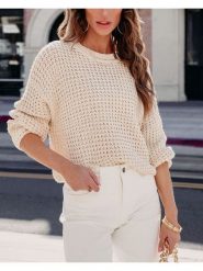 Milan Kiss Sweter w kolorze beżowym rozmiar: M. Brązowe swetry Milan Kiss, m, bez wzorów, bez ramiączek. Za 130.99 zł.