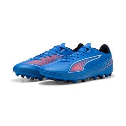 Buty piłkarskie Puma Ultra 6 Play Mg. Niebieskie buty treningowe Puma, bez wzorów, bez zapięcia, do piłki nożnej. Za 223.25 zł.