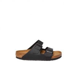 Klapki turystyczne uniseks Birkenstock Arizona 551251 Black. Czarne klapki Birkenstock, bez wzorów, z materiału, bez obcasa, bez zapięcia. Za 571.00 zł.