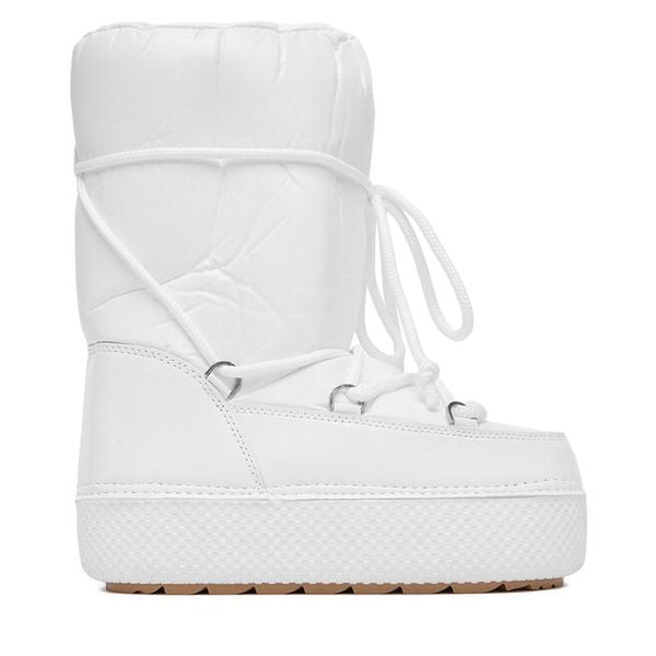 Śniegowce DeeZee. Białe śniegowce DeeZee, bez wzorów, bez zapięcia. Za 229.99 zł.