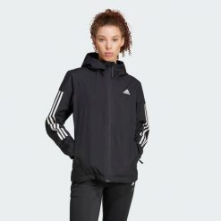 Kurtka Essentials 3-Stripes RAIN.RDY. Czarne kurtki adidas, s, bez wzorów, z materiału, bez kaptura. Za 549.00 zł.
