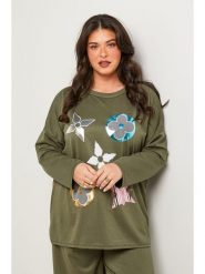 Curvy Lady Sweter w kolorze khaki rozmiar: 48/50. Brązowe swetry Curvy Lady, bez wzorów, klasyczne, bez ramiączek. Za 114.44 zł.