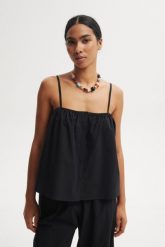TOP PILAR CZARNY L - Flawless. Czarne topy Flawless, l, bez wzorów, eleganckie, bez kołnierzyka, bez ramiączek. Za 297.00 zł.