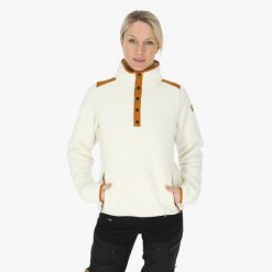 Bluza polarowa do wędrówek damska Swedemount Nordkap Pile Halfneck. Białe bluzy bez kaptura SWEDEMOUNT, bez wzorów, z polaru, narciarskie. W wyprzedaży za 359.99 zł.