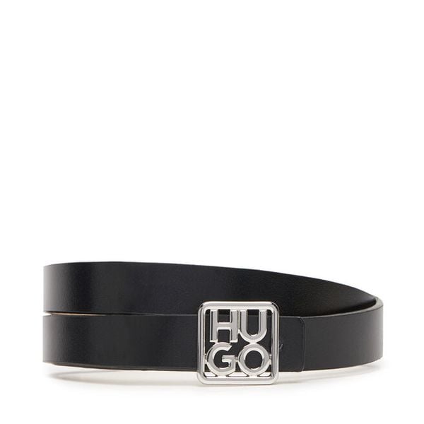 Pasek Damski HUGO. Czarne paski Hugo, bez wzorów. Za 189.99 zł.