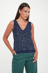 Top damski z cekinami Milord WEEKEND MAX MARA. Topy Weekend Max Mara, m, bez wzorów, bez kołnierzyka, bez ramiączek. Za 889.00 zł.