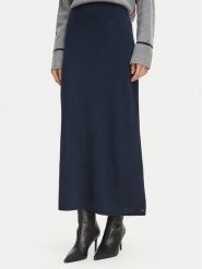 Tommy Hilfiger Spódnica trapezowa WW0WW51969 Granatowy A-Line Fit. Niebieskie spódnice Tommy Hilfiger, xxs, bez wzorów, z wełny, trapezowe. Za 699.99 zł.