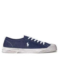 Trampki Polo Ralph Lauren. Niebieskie trampki Polo Ralph Lauren, bez wzorów, bez zapięcia. Za 149.99 zł.