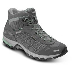Buty turystyczne damskie Quebec Lady Mid z membraną Gore - Tex. Szare buty trekkingowe MEINDL, z gore-texu, bez zapięcia. Za 880.02 zł.