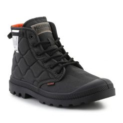 Buty Palladium Pampa Re-Quilted 74386-008-M czarne. Czarne buty treningowe bez wzorów, z materiału, bez zapięcia, trekkingowe. Za 654.09 zł.