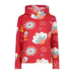 Damska bluza z kapturem CMP. Czerwone bluzy CMP, bez wzorów, sportowe, bez ramiączek, z kapturem. Za 308.00 zł.