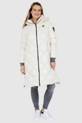 BLAUER Puchowy płaszcz damski Kay w kolorze ecru, Rozmiar XS. Białe płaszcze Blauer USA, s, bez wzorów, z nylonu, bez kaptura. W wyprzedaży za 1,691.99 zł.