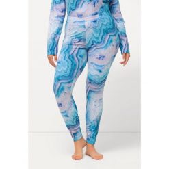 Damskie Funkcyjne legginsy narciarskie wzór marmurkowy z recyklingu. Niebieskie legginsy Ulla Popken, bez wzorów, z elastanu. Za 225.99 zł.