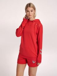 Damska bluza z kapturem Hummel hmlLEAD poly. Czerwone bluzy z kapturem Hummel, s, bez wzorów, z materiału, z kapturem, na fitness i siłownię. Za 173.80 zł.