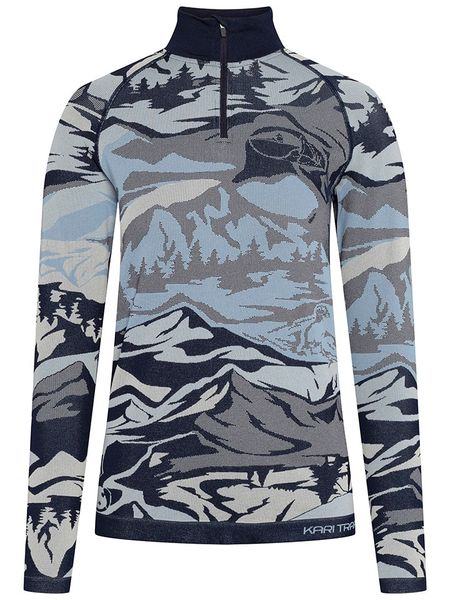 KARI TRAA Koszulka funkcyjna "Mille" w kolorze granatowo-błękitnym rozmiar: M. Niebieskie t-shirty sportowe Kari Traa, m, bez wzorów, z poliamidu, bez ramiączek, outdoorowe. Za 161.73 zł.