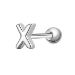 Glanzstücke München Piercing Litera X ze srebra próby 925 w kolorze srebrnym Kolczyki 1 ct Damski. Szare kolczyki Glanzstücke München, srebrne. Za 110.49 zł.