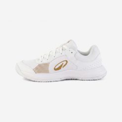 Buty tenisowe damskie Kuikma Comfort Lite na każdą nawierzchnię uniwersalne. Białe buty treningowe KUIKMA, na jesień, bez wzorów, z materiału, bez zapięcia, na fitness i siłownię. Za 129.99 zł.