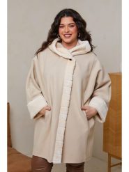 Curvy Lady Płaszcz zimowy w kolorze beżowym rozmiar: 40/42. Brązowe płaszcze Curvy Lady, na zimę, bez wzorów, z puchu, klasyczne, bez kaptura. Za 154.07 zł.