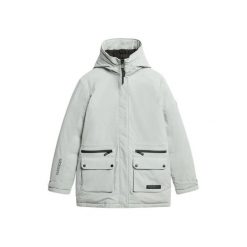 Kurtka puchowa damska Superdry City. Szare kurtki Superdry, bez wzorów, z puchu, eleganckie, bez kaptura. W wyprzedaży za 616.00 zł.