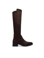 MICHAEL Michael Kors Kozaki Lex Boot 40F6LXMB1S Brązowy ciemny. Brązowe kozaki MICHAEL Michael Kors, bez wzorów, z materiału, bez obcasa, na płaskiej podeszwie, bez zapięcia. Za 879.99 zł.